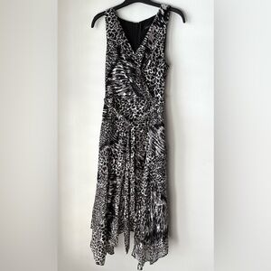 NWOT White House Black Market handkerchief hem cocktail dress  animal print